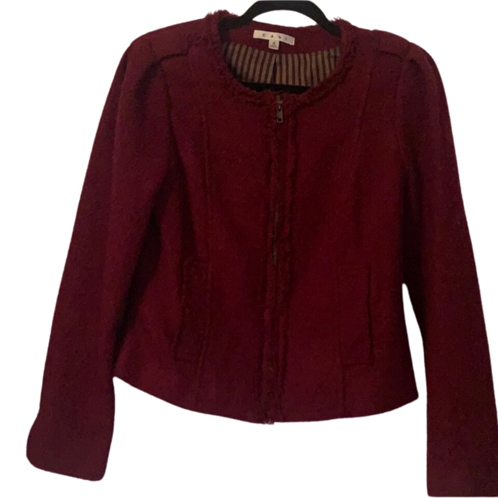 Burgundy Cropped Jacket
